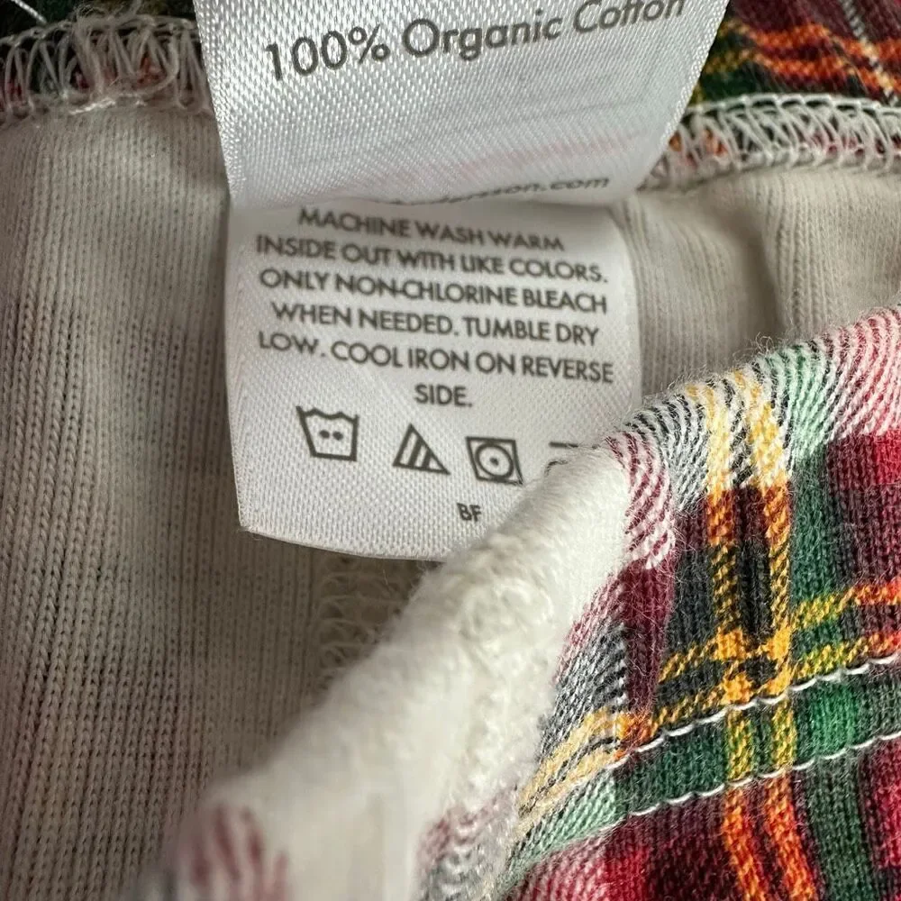 Hanna Andersson size 8 Plaid Holiday Long John Pajama BOTTOM ONLY spot